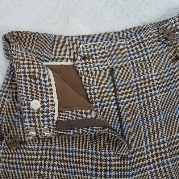 Veronica Beard Hunter Plaid Wide Leg Linen Blend Cropped Pants - Picture 11 of 14